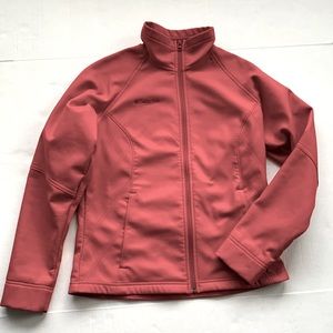 EUC Columbia red zip jacket with fleece interior size M Medium